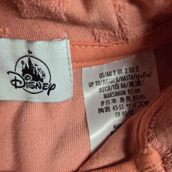 Disney's Minnie Mouse Pink Terry Cloth Hood Swim Jacket New With Tags - Picture 5 of 5